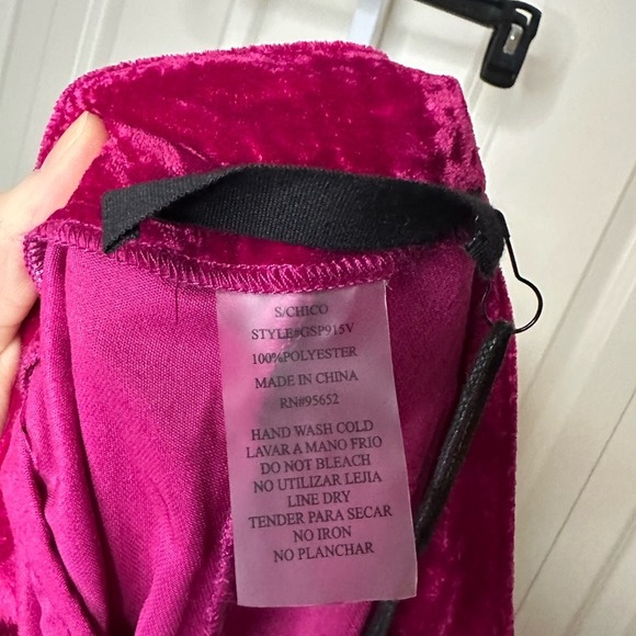 Knew One Cares Velvet Pants Fuchsia Pink High Waist Trousers‎ New - Picture 4 of 4